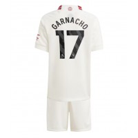 Dres Manchester United Alejandro Garnacho #17 Tretina pre deti 2023-24 Krátky Rukáv (+ trenírky)
